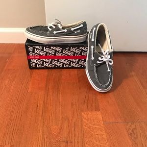 Vans grey boat style size 8